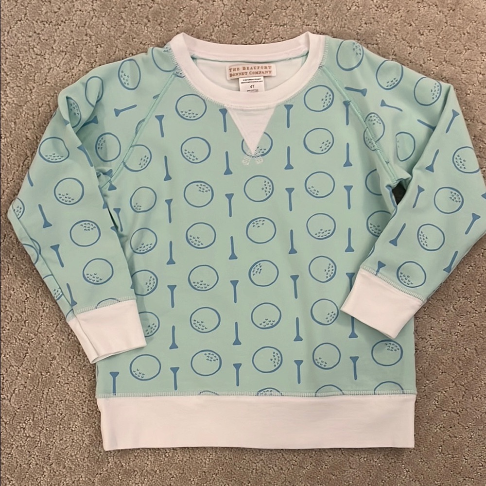 The Beaufort Bonnet Company Kids Blue Golf Print Sweatshirt